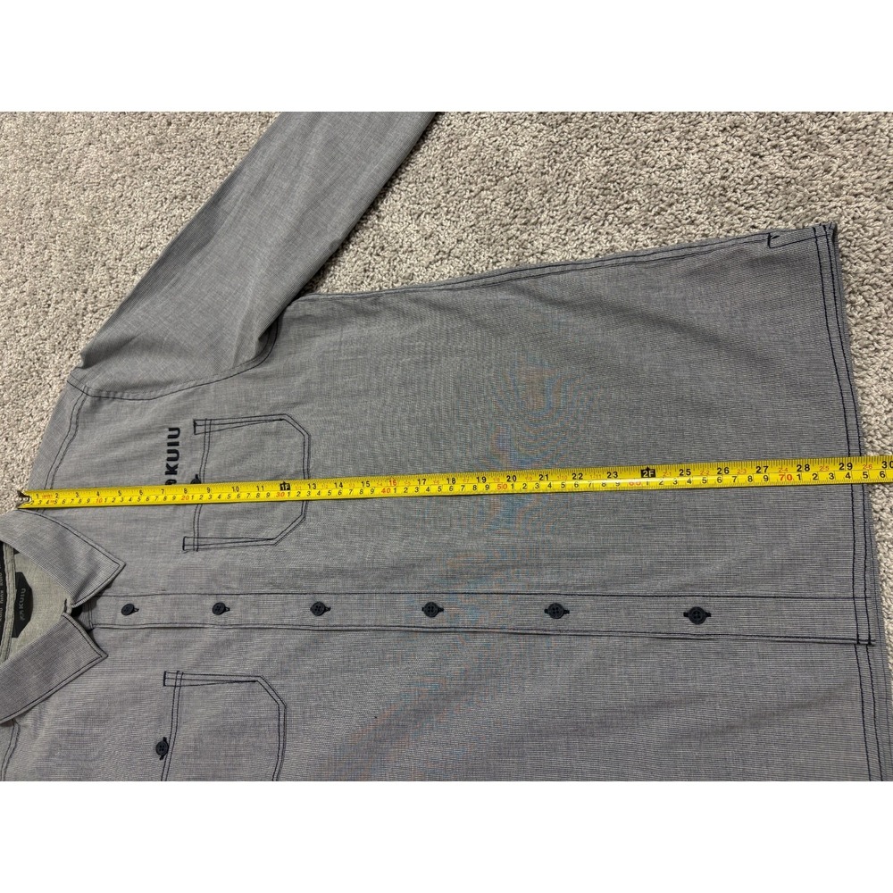 KUIU BASIN Shirt Long Sleeve Button Up Gray Pockets Tiny Stripe Mens Large - Picture 14 of 16